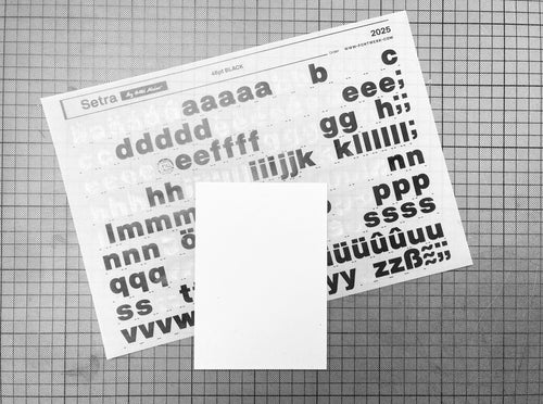Unique Postcard Setra 48pt Black Lowercase